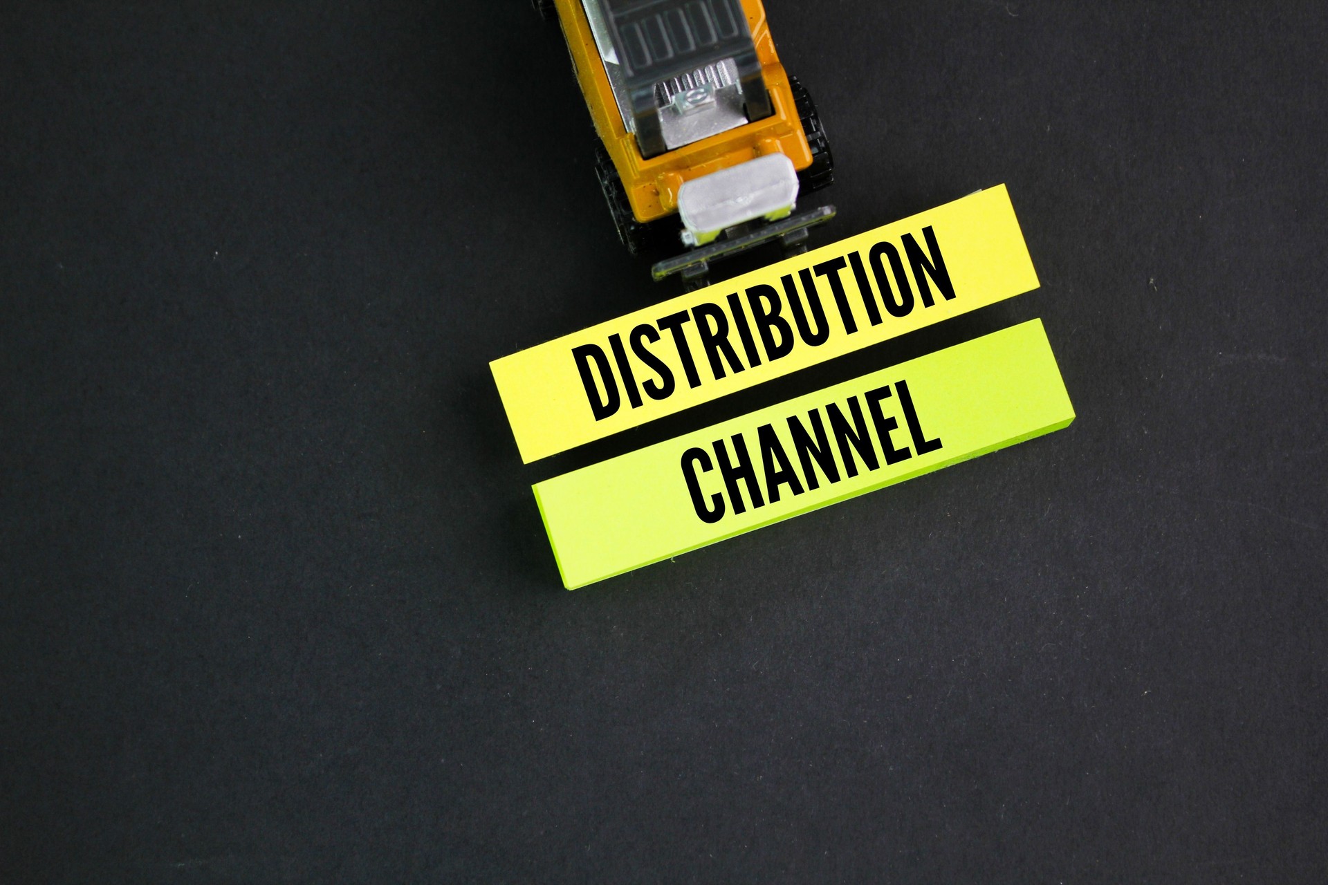 colored paper with the words distribution channel